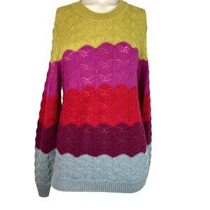 S Women Oleana Alpaca Rainbow Colorblock Sweater Ytre Ama